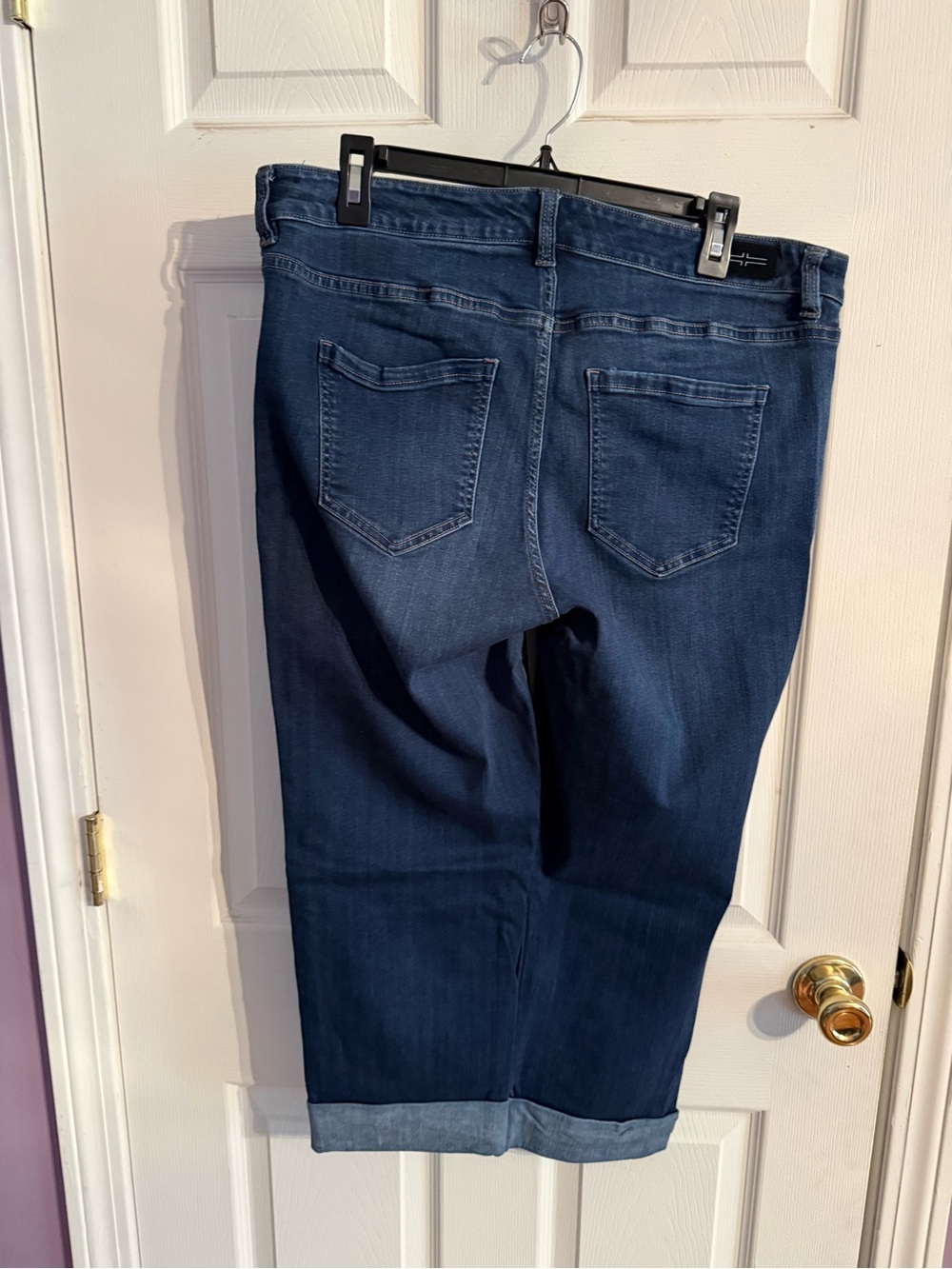 Liverpool Women's Dark Wash Boyfriend Jeans - capris (pair 1) - Picture 2 of 3